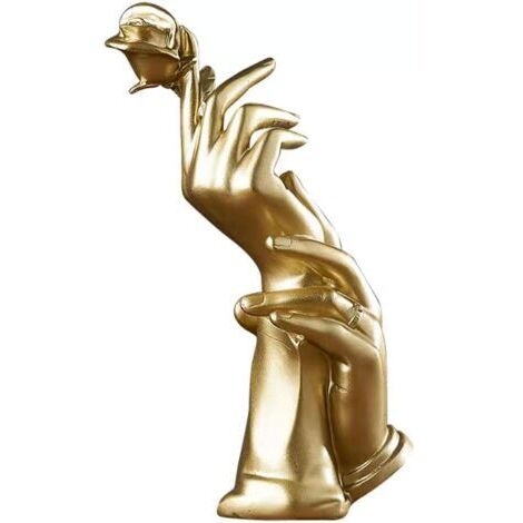 Ede Statuettes et sculptures gestuelles, statuettes gestuelles abstraites, décoration intérieure, parfaites pour les mariages, les bureaux, les cadeaux (Or)