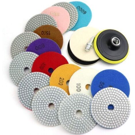 Ede Tampons de polissage diamantés de 4 pouces avec support de 5/8\