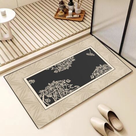 Ede Terre de diatomées 4060cm Tapis de sol en terre de diatomées, paillasson de salle de bain, tapis absorbant et antidérapant, tapis d'entrée, lavable.