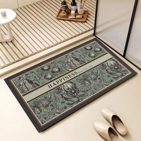 Ede Terre de diatomées 4060cm Tapis de sol en terre de diatomées, paillasson de salle de bain, tapis absorbant et antidérapant, tapis d'entrée, lavable.