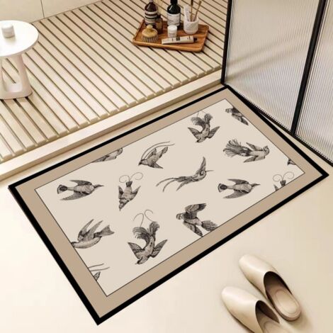 Ede Terre de diatomées gratuite 5080cm Tapis de sol en terre de diatomées, paillasson de salle de bain, tapis absorbant et antidérapant, tapis d'entrée, lavable.