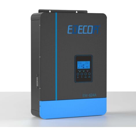 Edecoa – Onduleur hybride 6200W 48V 7000VA – Chargeur solaire MPPT 110A – Pur sinus pour systèmes hors réseau – Protection contre surcharges - MPPT 110 A PUR