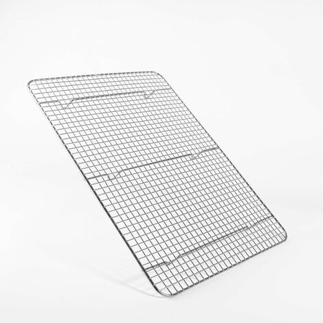 Intirilife Multifunktionales Edelstahl Abkühlgitter Backrost in Silber mit 42 x 29.5 cm Größe - Zum Backen Grillen und Auskühlen