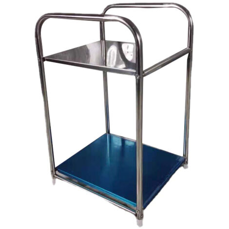 Edelstahl-Ablagefach, stabiles Seitenregal für Badezimmer oder Schlafzimmer, 2 Ebenen