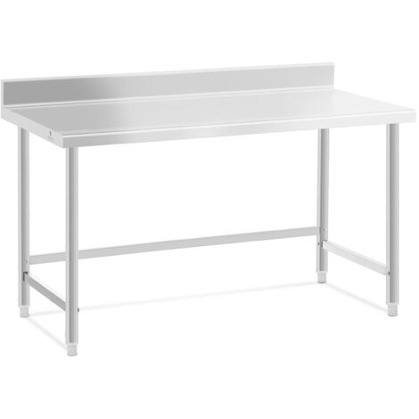 Edelstahl Gastro Tisch Arbeitstisch Aufkantung 100x60cm 2 Arbeitsplatten 90 Kg 