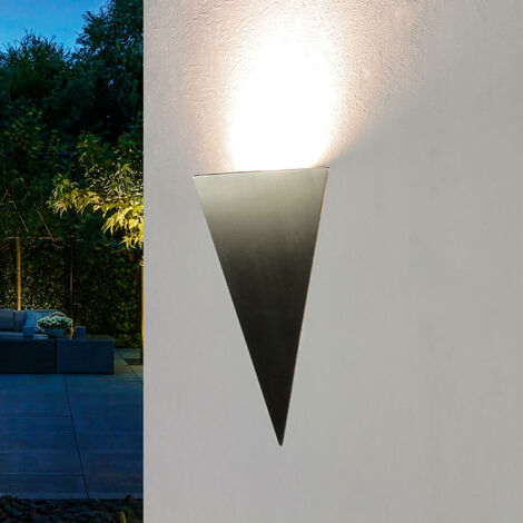Edelstahl Außenwandlampe Dreieck LED - Edelstahl