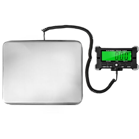 METERK Edelstahl-Bodenwaage, 200 kg Reichweite, 0,05 kg, LCD-Hintergrundbeleuchtung/automatische Abschaltung/Datenhaltung/Tara/Zählen, Silber + Schwarz, PS21 (ohne Batterie)