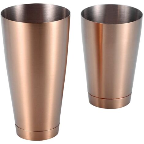 Edelstahl Boston Shaker, Cocktail Shaker Cups Shaker Set Barkeeper Shaker Mixing Cups, für die Herstellung von Boston Martini Cocktail, 600/750 ML(Rose Golden)