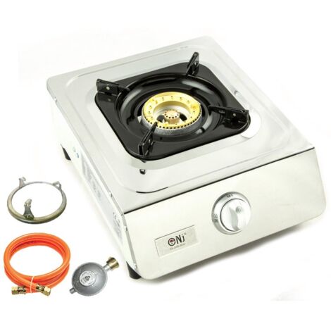 NJ THE RIGHT CHOICE Edelstahl Camping Gaskocher 1 flammig LPG Gasherd 5 KW Campingkocher