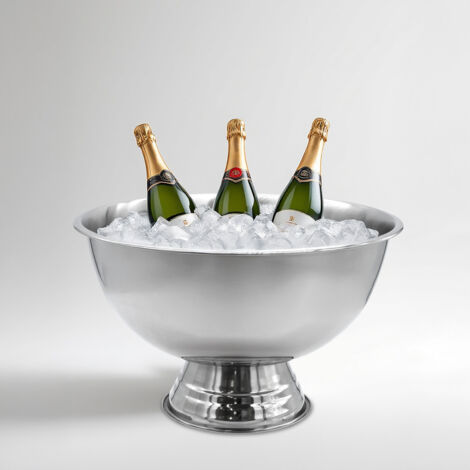 Edelstahl Champagnerschale poliert - 40 cm - Klassische Sekt- und Getränke-Kühlschale