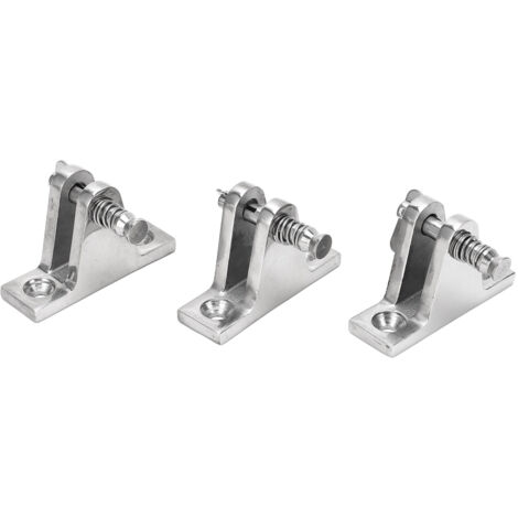 Edelstahl-Deckscharnier-Befestigungsset (3-teilig) für Boote, inklusive Befestigungsmaterial für Biminis.