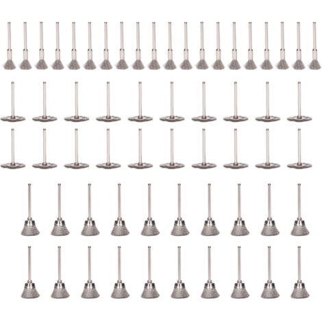 Edelstahl-Drahtbürsten-Set – 60-teilig, 3 mm Schaft, 3 Formen