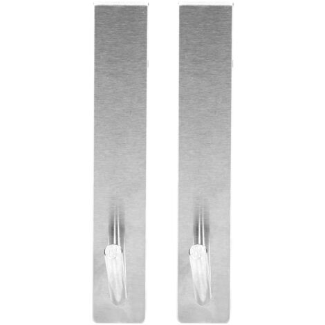 Edelstahl-Duschtürhaken 18 x 3 cm, praktischer Türhänger für WC-Türen und rahmenlose Glastüren, Silber