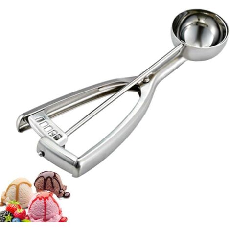 Edelstahl-Eiscremelöffel mit portionierender Messfunktion – Ideal für Eis, Obstsalat, Desserts und zum formschönen Anrichten