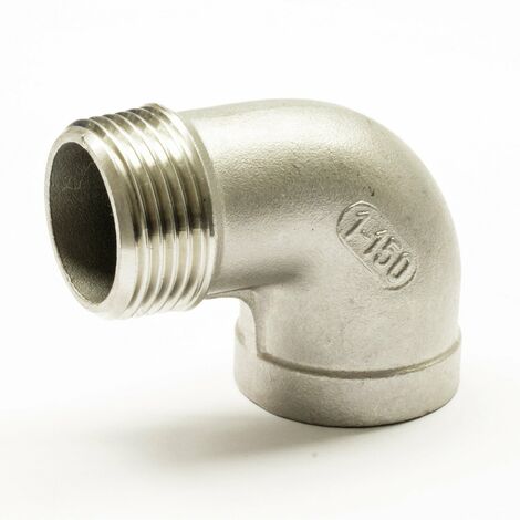 Edelstahl Fitting 92 Winkel 1" IG/AG 90° Bogen V4A Rohrwinkel