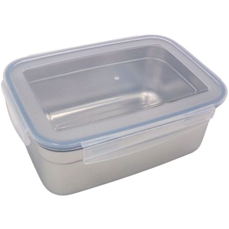 Edelstahl Frischhaltedose 1,8 L Vorratsdose Brotdose Lunchbox Klickverschluss