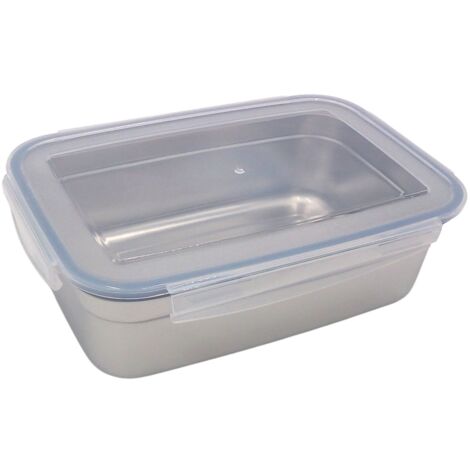 Edelstahl Frischhaltedose 850ml Vorratsdose Brotdose Lunchbox Klickverschluss