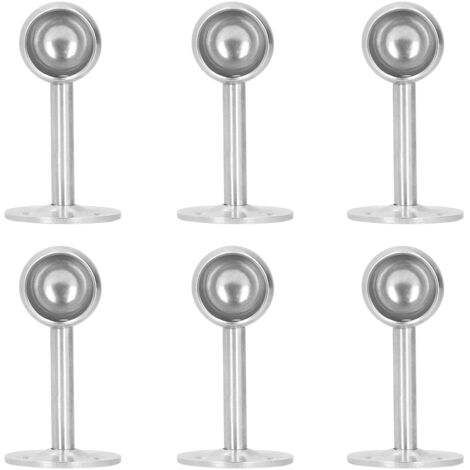 Edelstahl-Gardinenstangenhalterungen mit Flansch, für Kleiderschränke und Garderoben, 6er-Set, 22 mm Halbloch