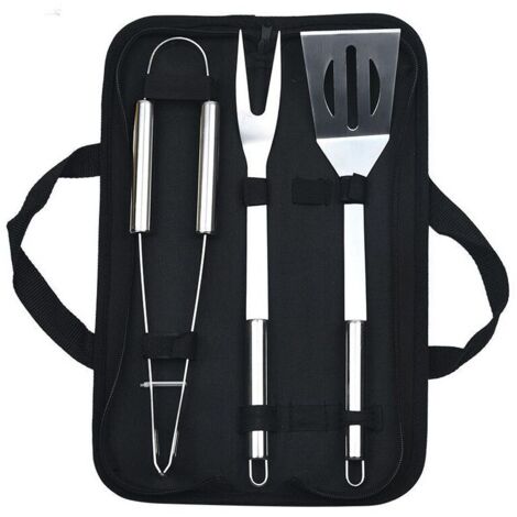 Edelstahl Grill Set Barbecue Kombination Werkzeug 3 Stück Set Tasche Kleine Rohr Griff,