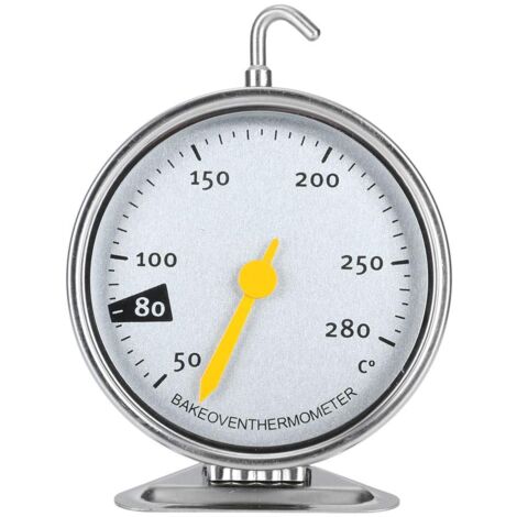 Edelstahl-Großzifferblatt-Ofenthermometer mit Haken Küchenherd Mess-Thermometer Messgerät Küchenherd 50-280 ℃