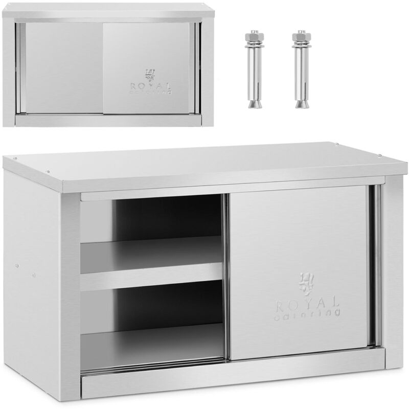 Royal Catering - Edelstahl Hängeschrank Mit Schiebetüren Wandhängeschrank 900 X 400 X 500 Mm