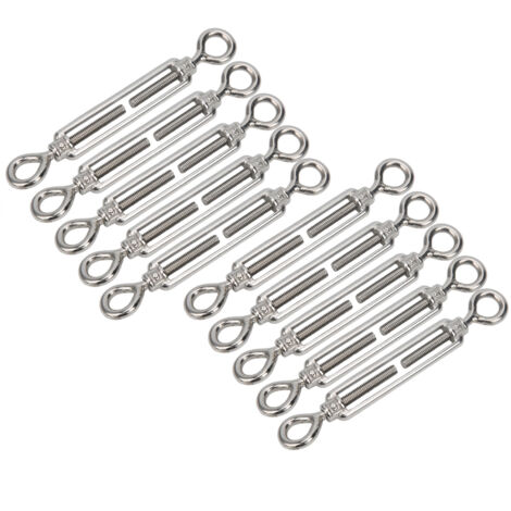 Edelstahl-Kabelspanner M6 – 10 Stück mit Schlaufenverbindung, Kabelklemme zur Verbindung