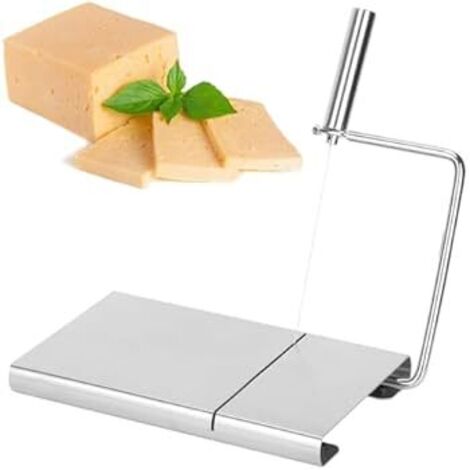 Edelstahl-Käseschneider, 5 Ersatzklingen, Käsebrett mit Drahtschneider, Butterschneider