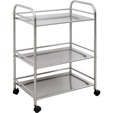 Küchenwagen Edelstahl Servierwagen Rollwagen Standregal mit Hook 2/3/4/5 Ablagen 