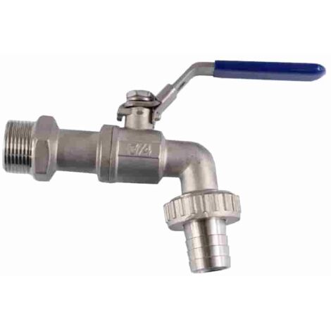 Edelstahl Kugelauslaufventil mit Hebel 3/4"