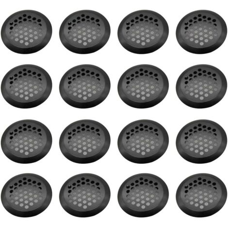 Edelstahl-Lüftungsgitter, rund, 16 Stück, Netz-Lüftungsloch, Edelstahl-Lüftungsgitter, Abluft-Lüftungsgitter, für Küchenschrank, Möbel, Schuhschrank