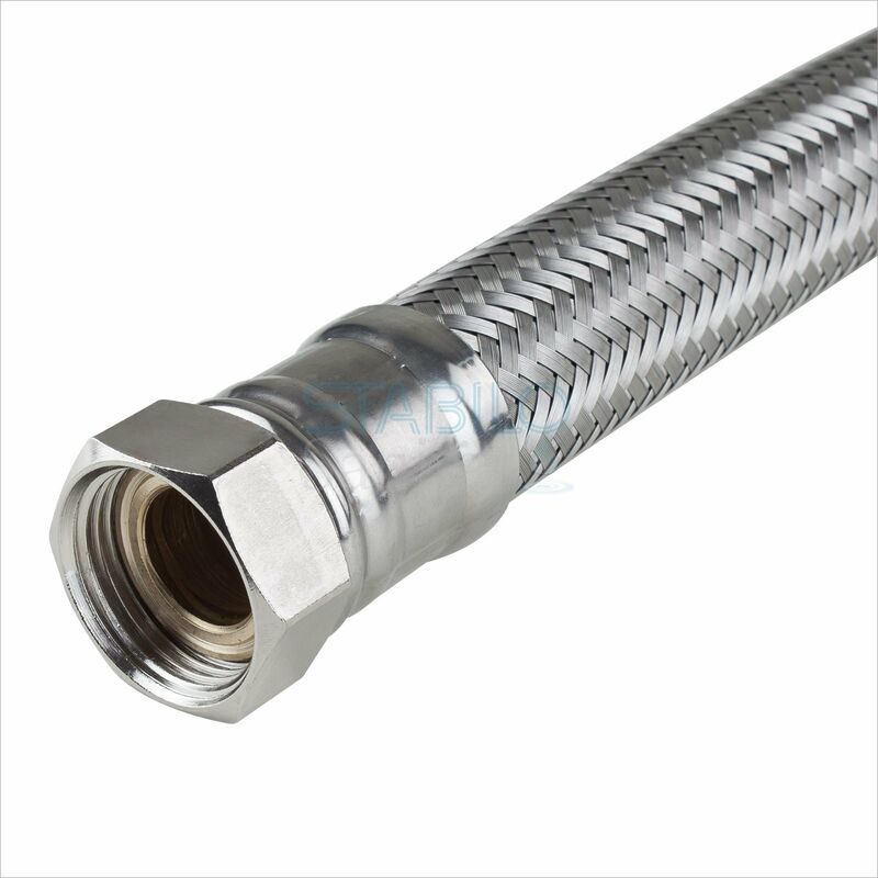 Flexschlauch 90° Bogen Panzerschlauch 1 Zoll 60 cm Edelstahl