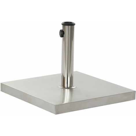 Edelstahl Parasol Basis 45x45x35 20 kg, 48 mm/38 mm/35 mm Edelstahl mehrfarbige Farbfamilie Outdoor -Möbel Details