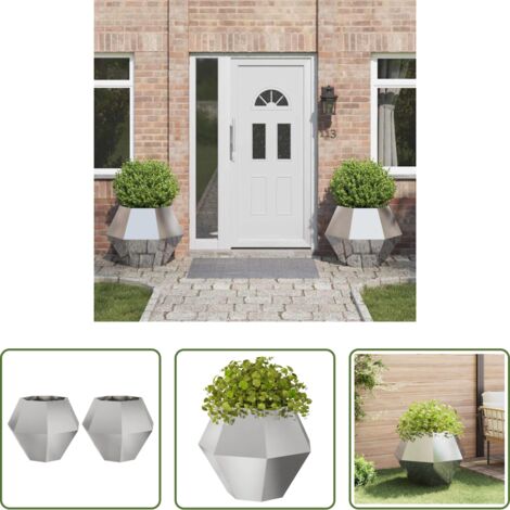 Edelstahl -  Pflanzkübel 2 pcs Silber 75 x 75 x 60 cm Edelstahl