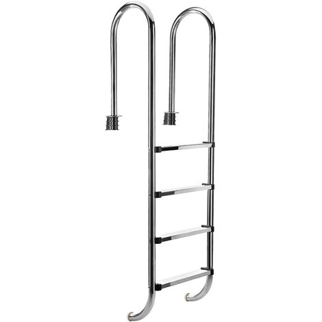 Edelstahl Poolleiter 4 Stufen Schwimmbad Leiter Einbauleiter Hochbeckenleiter V2