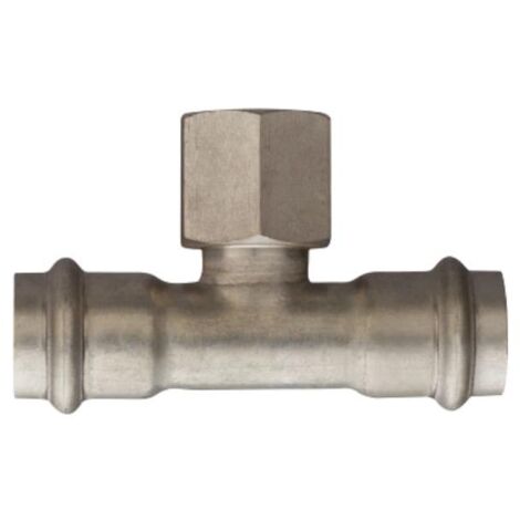Edelstahl Pressfitting T-Stück I mit IG, 18mm x 1/2, FRABOPRESS 316V, V-Kontur, DVGW
