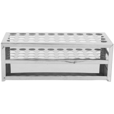 Edelstahl-Reagenzglasgestell – 40 Löcher (15,5 mm) – Laborgestell – Wissenschaftliche Ausrüstung