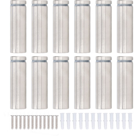 Edelstahl-Schildmuttern-Set 19x60mm, 12 Sets mit Halterung zur Befestigung von Fotos und Werbeschildern