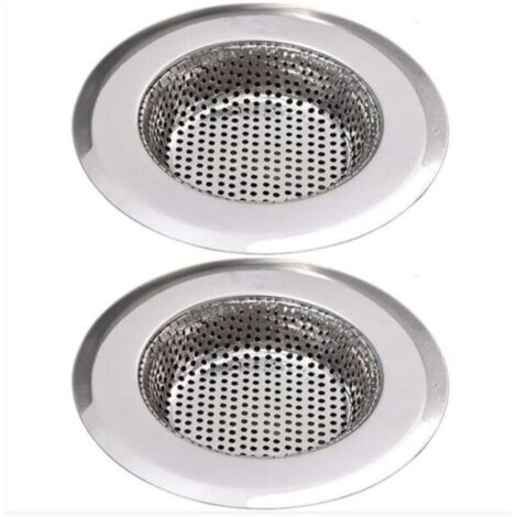 Edelstahl-Spülbecken-Siebe, Abflussstopfen, Abflusssiebkorb, Badezimmer-Abflussstopfen, Küchenspülen-Sieb, Spülbeckenstopfen, Spülbeckenfilter (2 Stück) (9 cm)