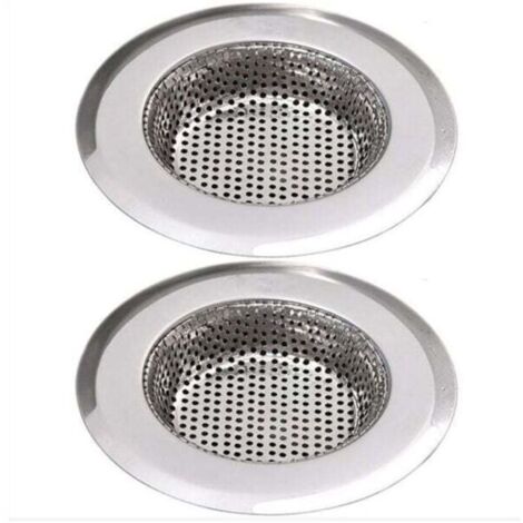 Edelstahl-Spülbecken-Siebe, Abflussstopfen, Abflusssiebkorb, Badezimmer-Abflussstopfen, Küchenspülen-Sieb, Spülbeckenstopfen, Spülbeckenfilter (2 Stück) (9 cm)