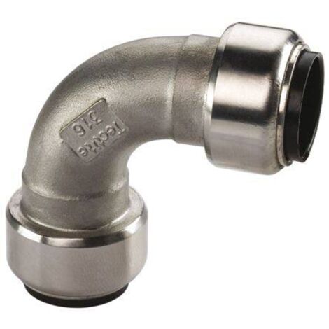 Edelstahl Steckfitting Tectite Bogen 90° 35 mm innen-innen lösbar DVGW