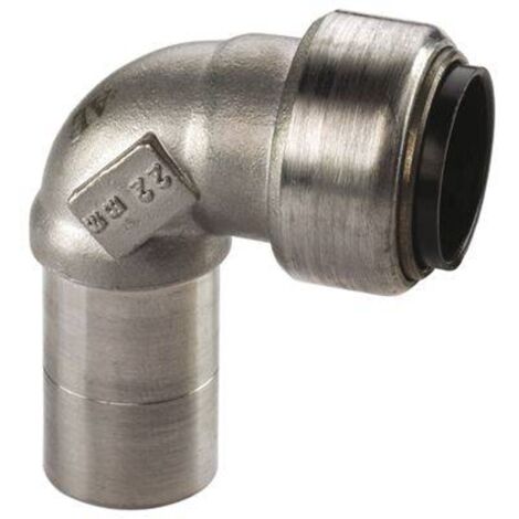 Edelstahl Steckfitting Tectite Winkel 90° 28 mm innen-außen lösbar DVGW