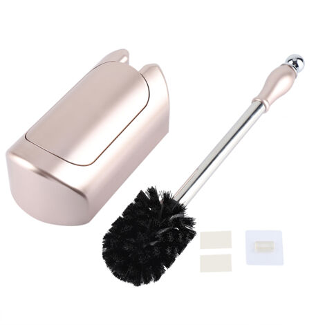 Edelstahl-Toilettenbürste mit Halterung, goldener Griff für Zuhause und Hotelbadezimmer