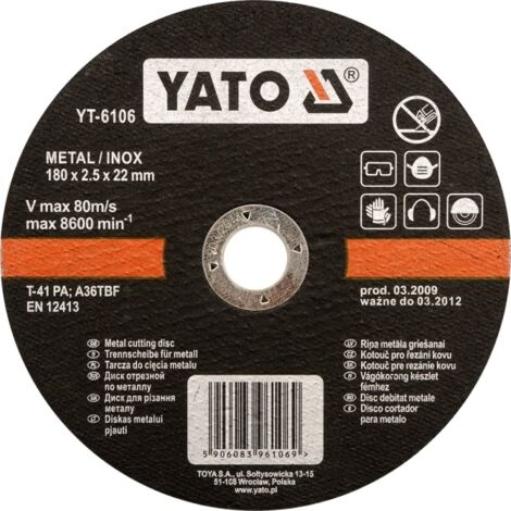 Edelstahl-Trennscheibe 125x1,2x22 mm YT-6103 YATO