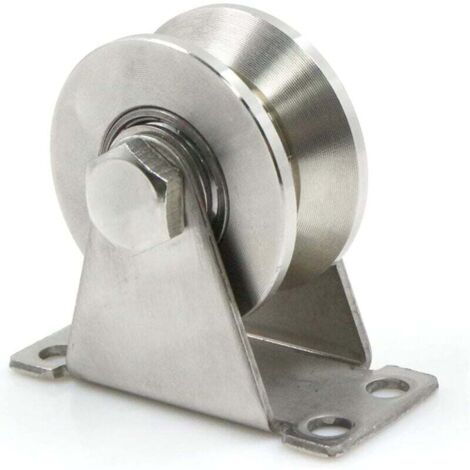 MISSDONG Edelstahl-Umlenkrolle, V-Nut-Rollen – Hochleistungs-Seilrolle aus verdicktem Edelstahl mit geringer Geräuschentwicklung