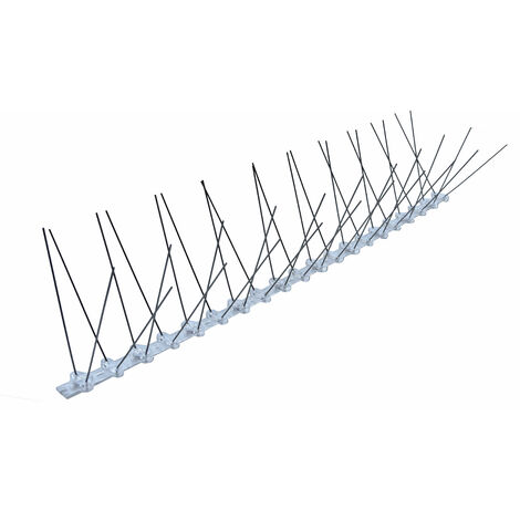 Edelstahl Vogelabwehr 2-reihig - 5 Meter - Metall Vogelspikes Tauben Abwehr für Balkon Dach und Fenster