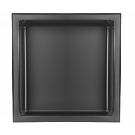 Edelstahl Wandnische 30 x 30 cm (schwarz)