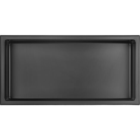 Edelstahl Wandnische 30 x 90 cm (schwarz)
