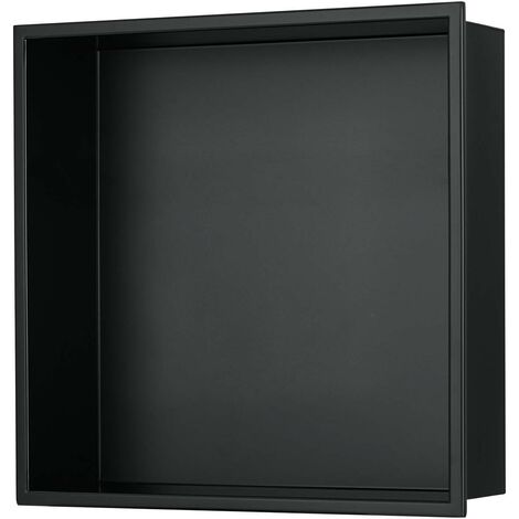 Edelstahl Wandnische Minimal Matt Schwarz in 30x30, 60x30 cm :30x30