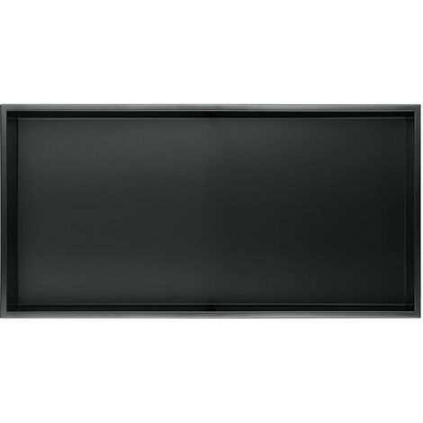 Edelstahl Wandnische Minimal Matt Schwarz in 30x30, 60x30 cm :60x30