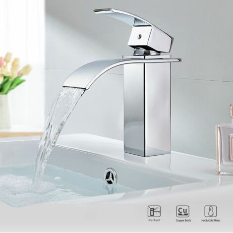 Edelstahl-Waschtischmischer Wasserfall Wasserhahn